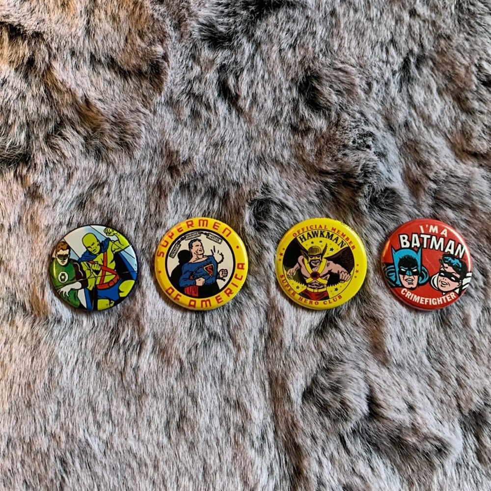 4 DC Superhero pins